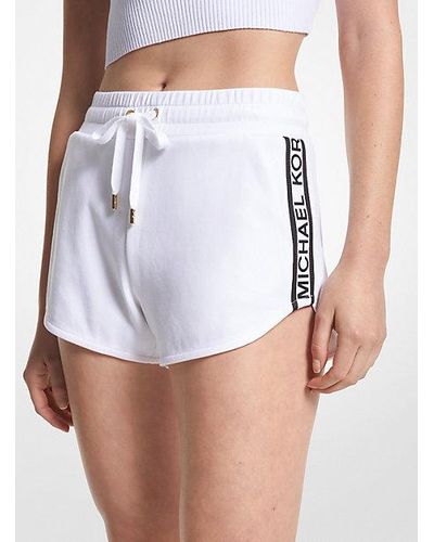 Michael Kors Logo Tape Cotton Blend Track Shorts - White