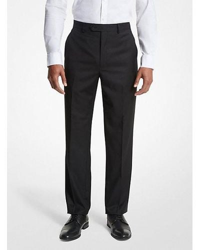 Michael Kors Modern-fit Wool Blend Suit Pants - Black