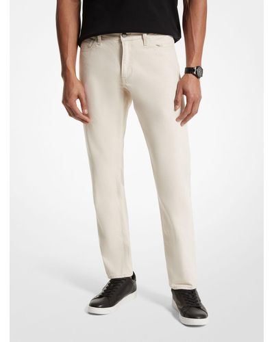 Michael Kors Stretch Cotton And Linen Jeans - Natural