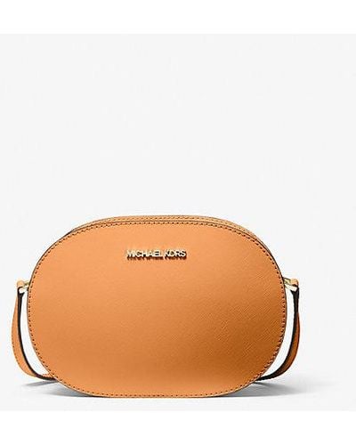 Michael Kors Jet Set Travel Medium Saffiano Leather Crossbody Bag - Orange