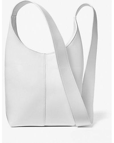Michael Kors Dede Mini Leather Hobo Bag - White