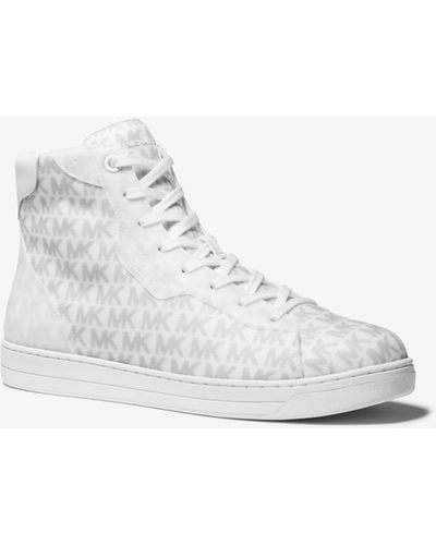 Michael Kors Sneaker alta Keating con logo - Bianco