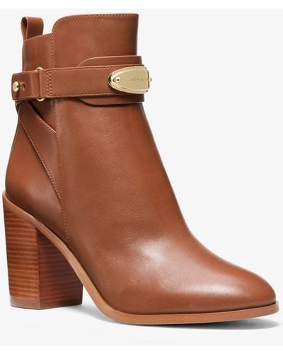 Michael Kors Darcy Leather Ankle Boot - Brown