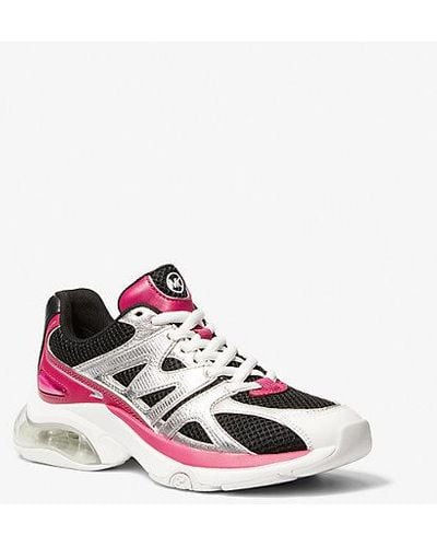 Michael Kors Kit Extreme Mesh And Leather Sneaker - White