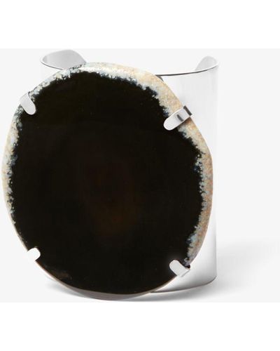 Michael Kors Precious Metal-plated Brass And Agate Cuff - Black