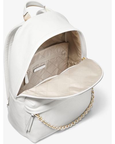 Michael Kors Slater Large Pebbled Leather Backpack - White