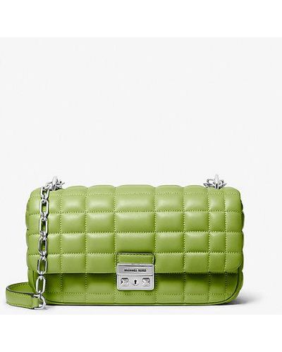 MICHAEL Michael Kors Tribeca Large Quilted Leather Shoulder Bag - Green