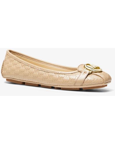Michael Kors Fulton Logo Embossed Faux Leather Moccasin - Natural