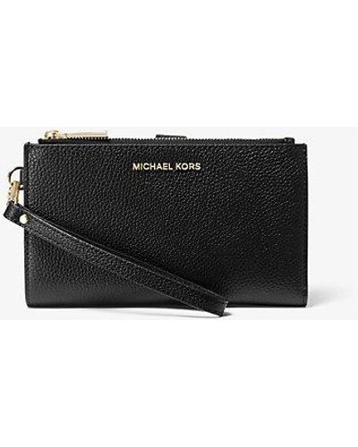 Michael Kors Mk Adele Pebbled Leather Smartphone Wallet - Black