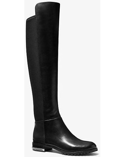 Michael Kors Sabrina Stretch Leather Boot - Black