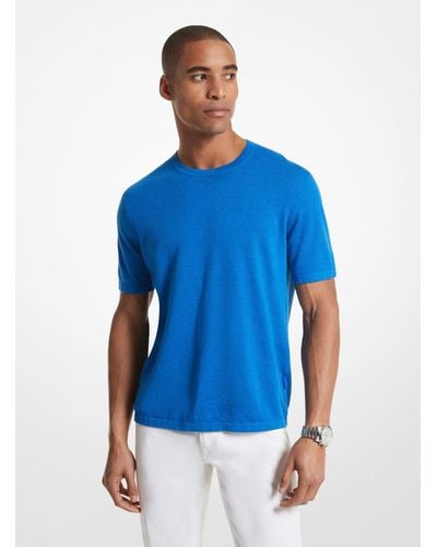 Michael Kors Mk Linen Blend Shirt - Blue