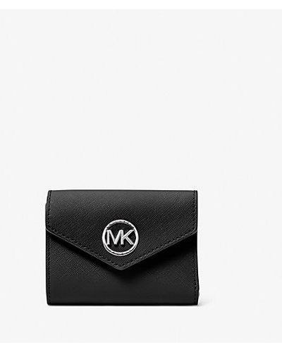 Michael Kors Mk Greenwich Medium Saffiano Leather Tri-Fold Envelope Wallet - Black