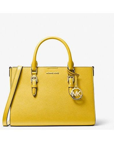 Michael Kors Charlotte Medium Saffiano Leather 2-in-1 Tote Bag - Yellow