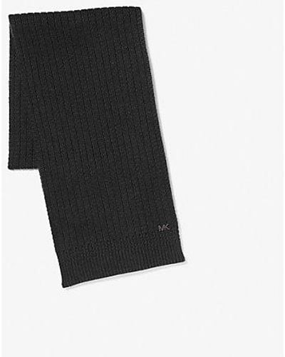 Michael Kors Mk Textured Knit Scarf - Black