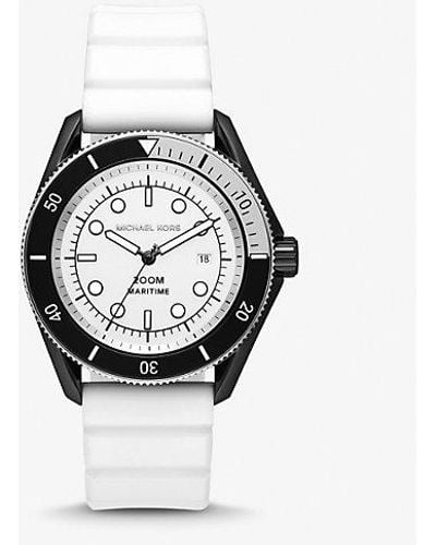 Michael Kors Oversized Maritime Silicone Watch - White