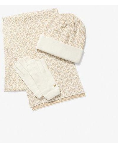 Michael Kors Logo Knit Cold-weather Set - White