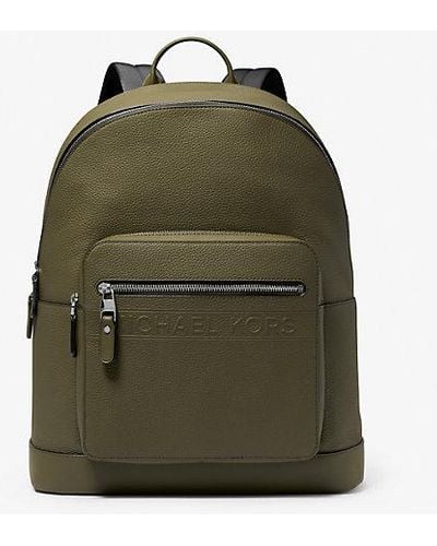 Michael Kors Hudson Leather Commuter Backpack - Green