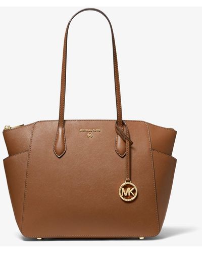 Michael Kors Marilyn Medium Saffiano Leather Tote Bag - Brown
