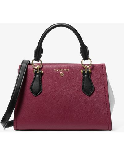 MICHAEL Michael Kors Marilyn Small Color-block Saffiano Leather Crossbody Bag - Purple
