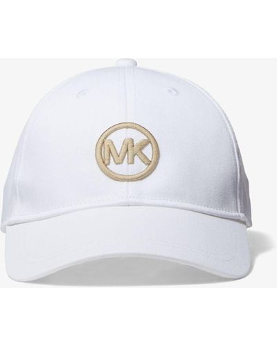 Michael Kors Logo Embroidered Cotton Baseball Hat - White