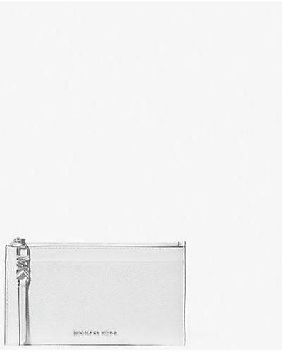 MICHAEL Michael Kors Empire Large Pebbled Leather Card Case - White