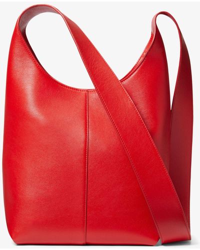 Michael Kors Dede Medium Leather Hobo Bag - Red