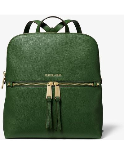 MICHAEL Michael Kors Rhea Medium Pebbled Slim Backpack - Green