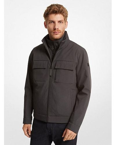 Michael Kors Belgravia Woven Zip-up Jacket - Grey
