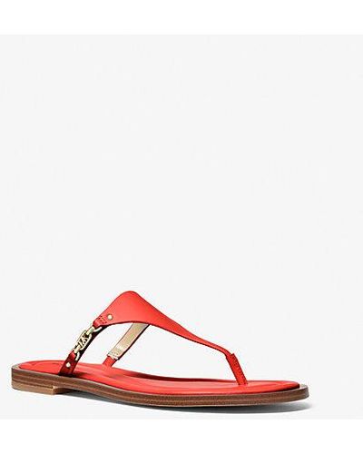 MICHAEL Michael Kors Daniella Leather Sandal - Red