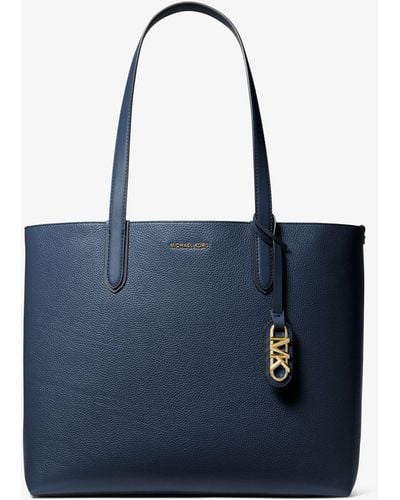 MICHAEL Michael Kors Mk Eliza Extra-Large Pebbled Leather Reversible Tote Bag - Blue