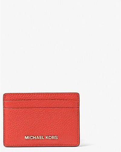 Michael Kors Pebbled Leather Card Case - Red