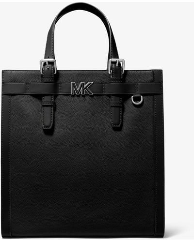 Michael Kors Hudson Pebbled Leather Tote Bag - Black