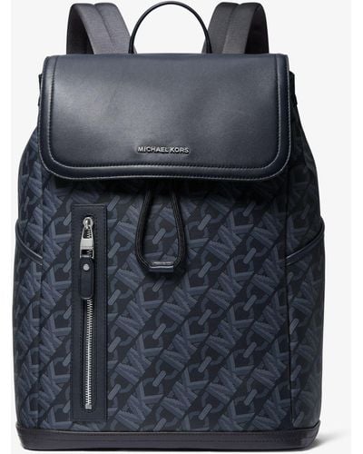 Michael Kors Hudson Empire Signature Logo Backpack - Blue