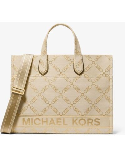 Michael Kors Shopper Gigi Large Aus Jacquard Mit Empire-Logomuster - Natur