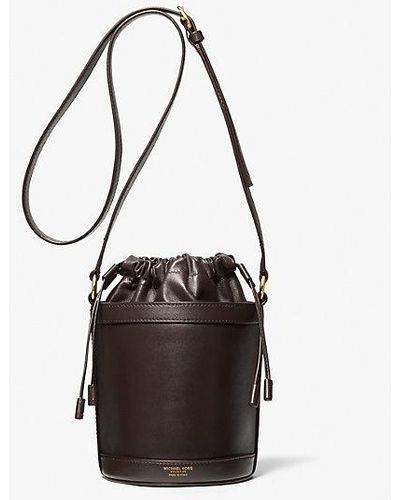 Michael Kors Audrey Medium Leather Bucket Bag - Black