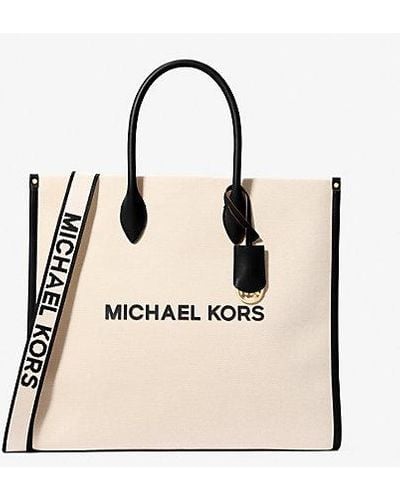 Michael Kors Mirella Large Canvas Tote Bag - Natural