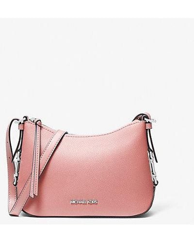 Michael Kors Laney Medium Leather Crossbody Bag - Pink