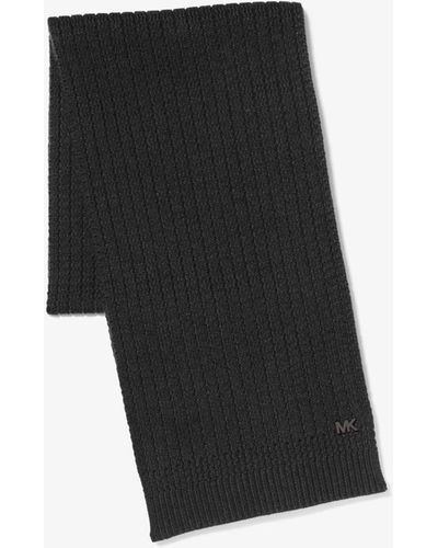 Michael Kors Mk Textured Knit Scarf - Black