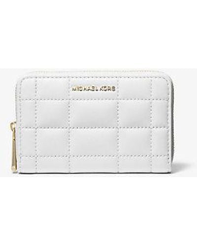 Michael Kors Small Quilted Leather Wallet - White