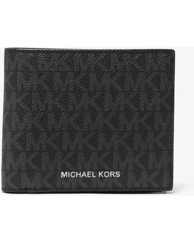 Michael Kors Portafoglio A Libro Greyson Con Logo E Tasca Per Monete - Bianco