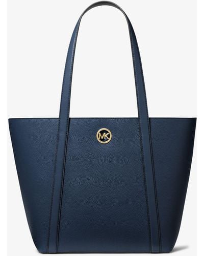 MICHAEL Michael Kors Hadleigh Large Pebbled Leather Tote Bag - Blue