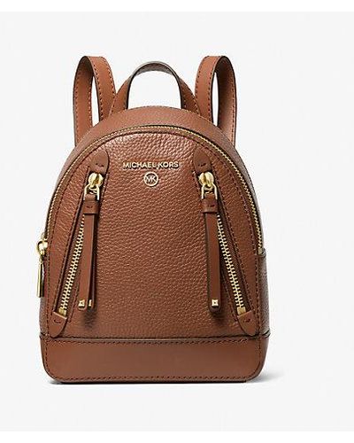 Michael Kors Brooklyn Extra-small Pebbled Leather Backpack - Brown