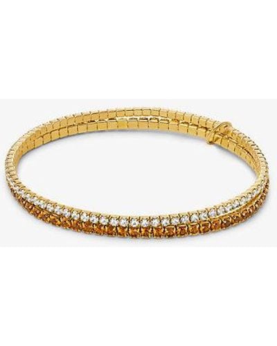 Michael Kors Precious Metal-plated Brass Double Wrap Tennis Bracelet - White