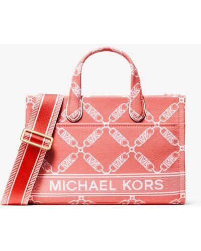 Michael Kors Gigi Small Empire Logo Jacquard Small Tote Bag - Pink
