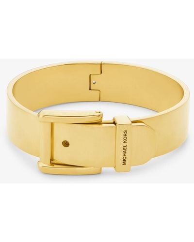 Michael Kors Grand bracelet rigide Colby en laiton plaqué en métal précieux - Métallisé