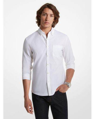 Michael Kors Mk Stretch Cotton Oxford Shirt - White