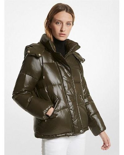 Michael Kors Quilted Nylon Puffer Jacket - Green