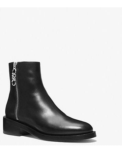 MICHAEL Michael Kors Mk Regan Leather Ankle Boot - Black
