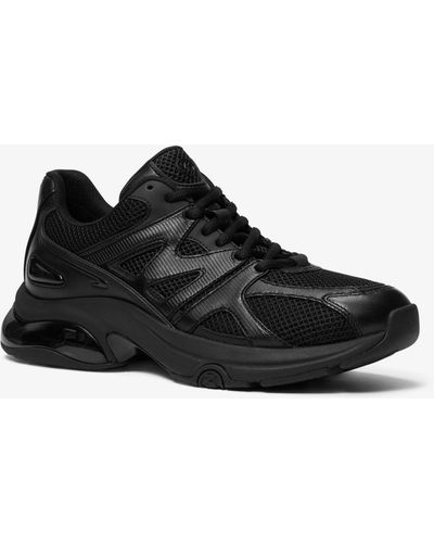 Michael Kors Kit Extreme Mesh And Leather Trainer - Black