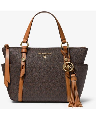 MK Sullivan Small Logo Top-Zip Tote Bag